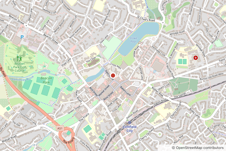 Map showing where Nadia Whitmore is, in Lichfield